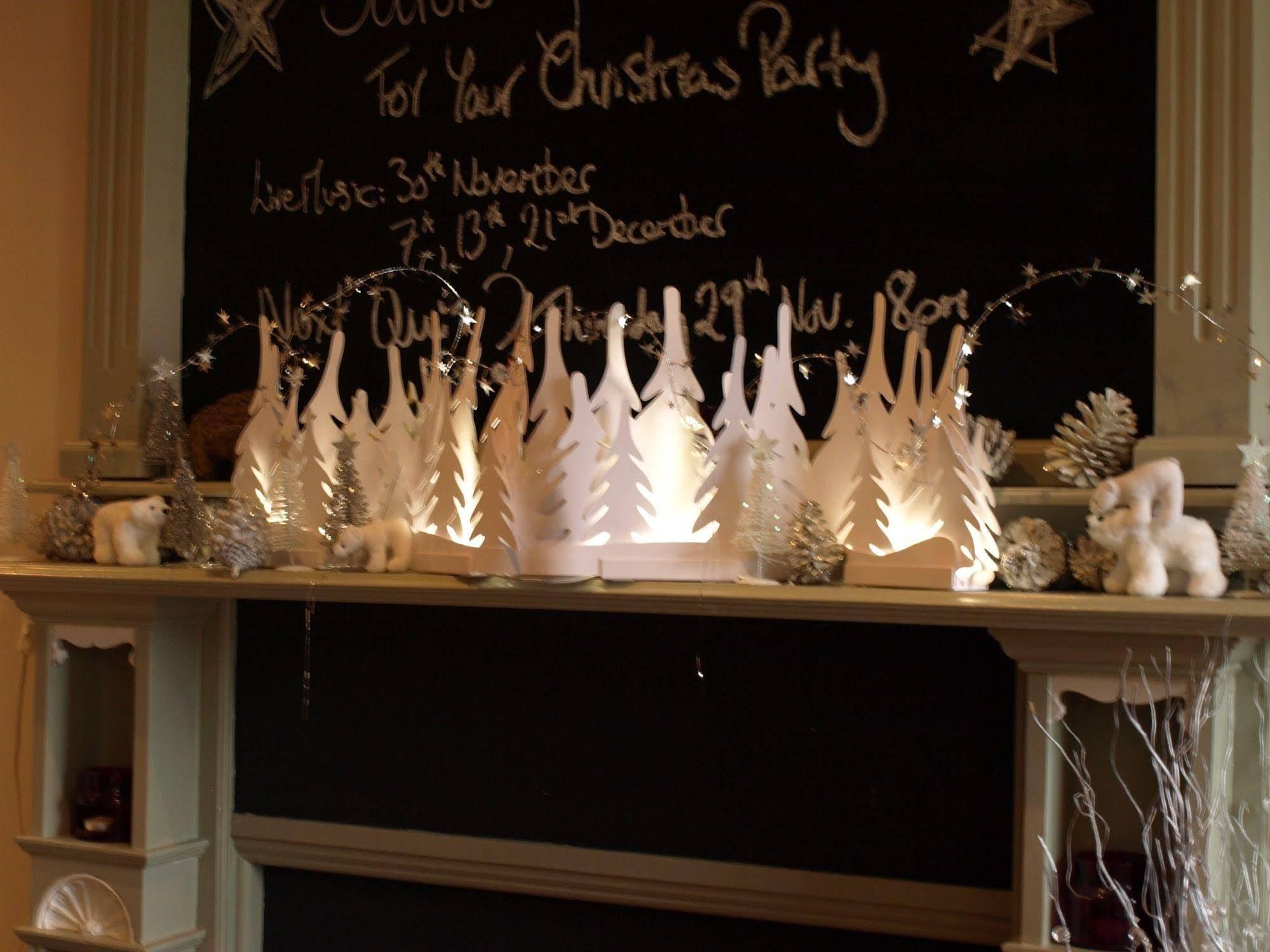 The Bower Inn Bridgwater Eksteriør billede A fireplace decorated for Christmas